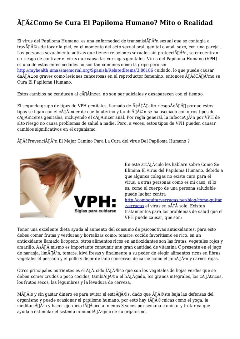 Cura para virus del papiloma humano